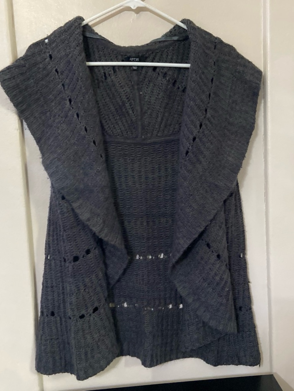 Apt. 9 Charcoal Open-Front Knit Hooded Vest